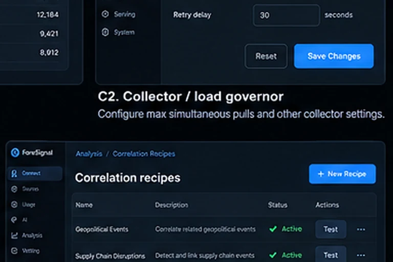 Admin app screen concept for Integrate specialized analyzers